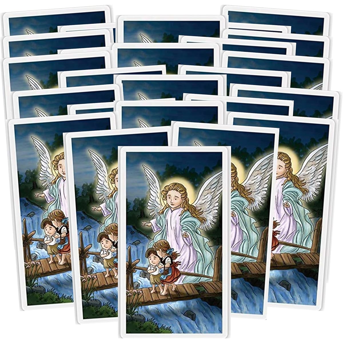 Miniature Guardian Angel Saints Laminated Educational Holy Cards for Kids Classroom 25 Pack