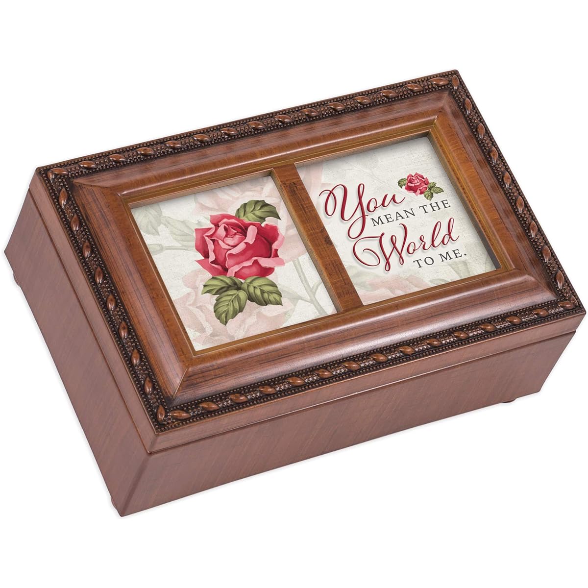 Cottage Garden You Mean The World to Me Wood Rope Petite Music Box Playays That's What Friends are for