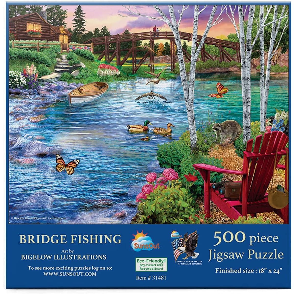 SUNSOUT INC Bridge Fishing 500 Piece Jigsaw Puzzle