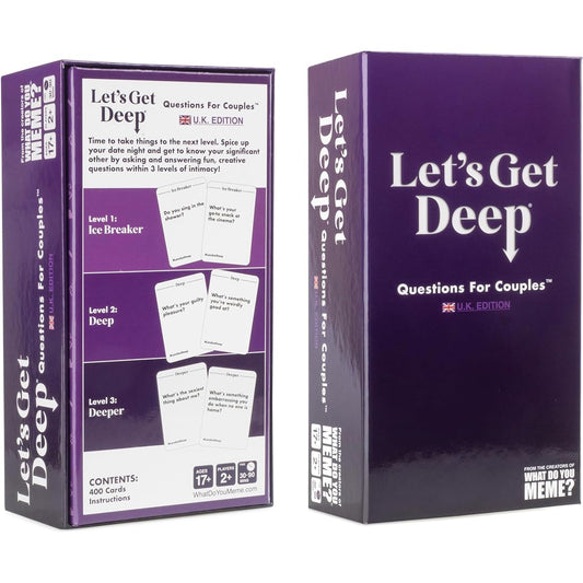 What DO YOU MEME? Let's Get Deep (UK version) Deep questions for couples Card game to express your love Perfect gift for your partner Ages 17+ 2 or more people