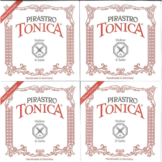Violin Strings PIRASTRO TONICA Tonica 4/4 Size 4 String Set (E String: Loop #3128 Silvery)