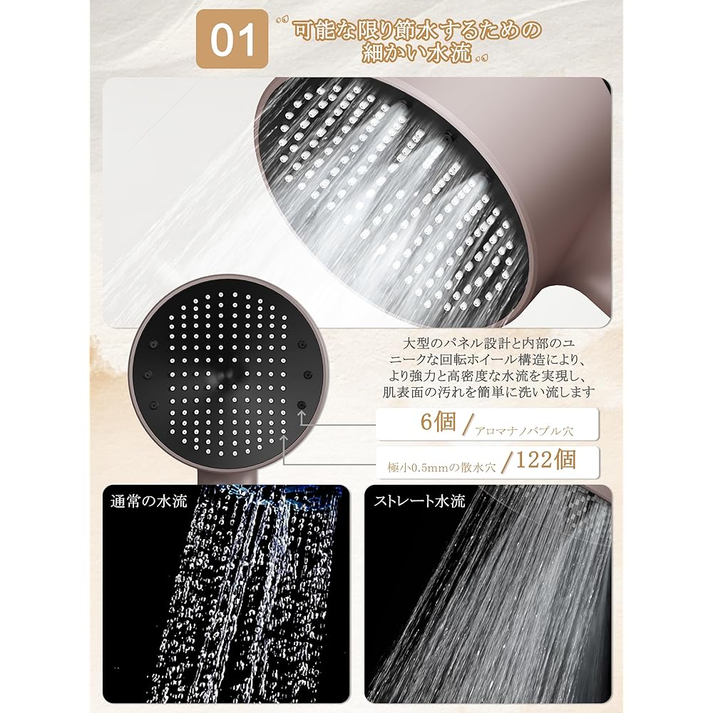 Minidiva Shower Head, Chlorine Removal, Micro Nano Bubble, 80% Water Saving, Skin Care (Aroma Type), Water Purification Shower Head, High Water Pressure, Showerhead, Aroma Mist, Remove Pore Stains,