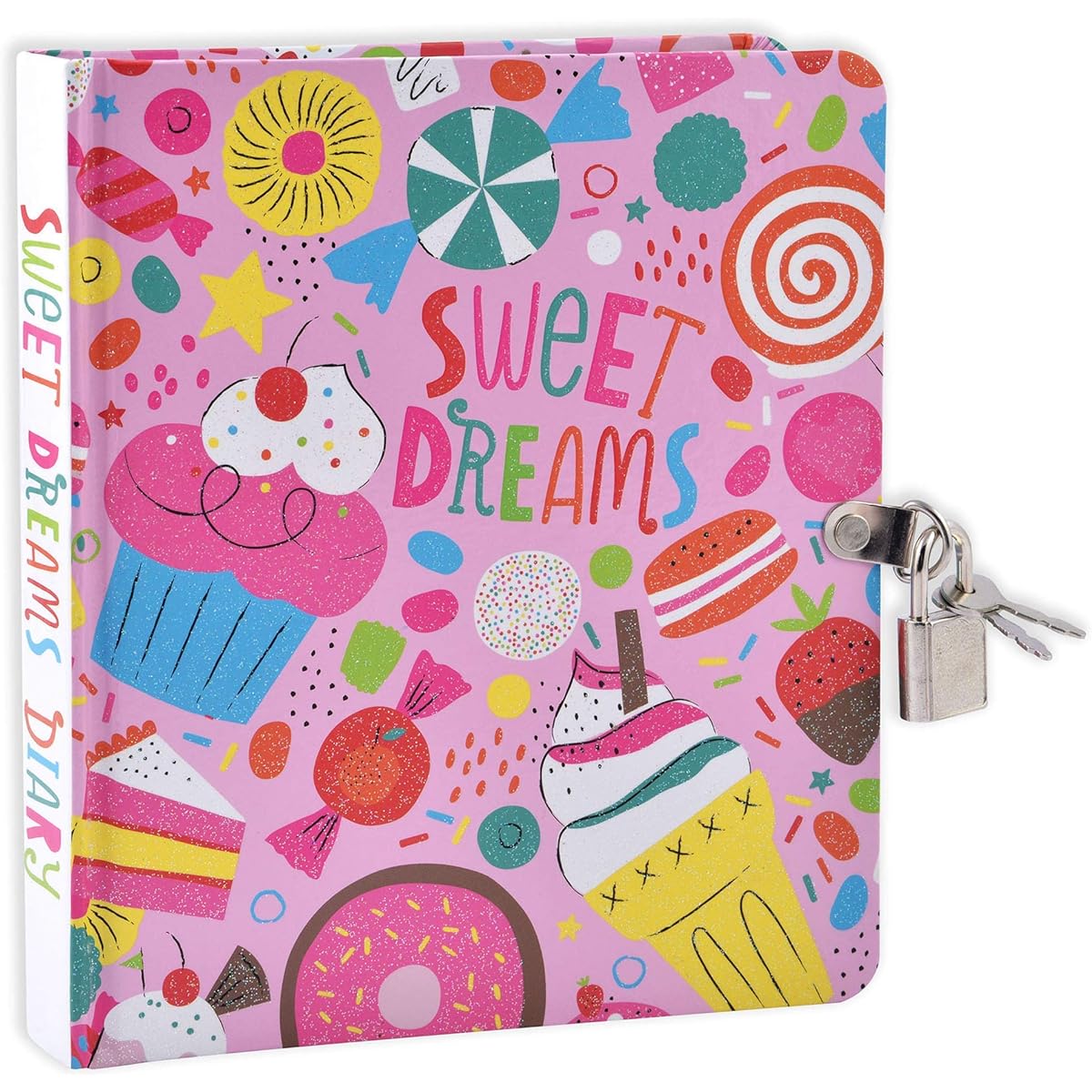 Sweet Dream Pink Glitter Lock and Key Diary for Kids