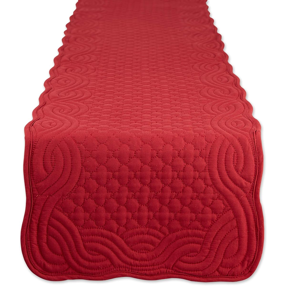DII Quilted Farmhouse Collection Table Top Table Runner 13x72" Cranberry