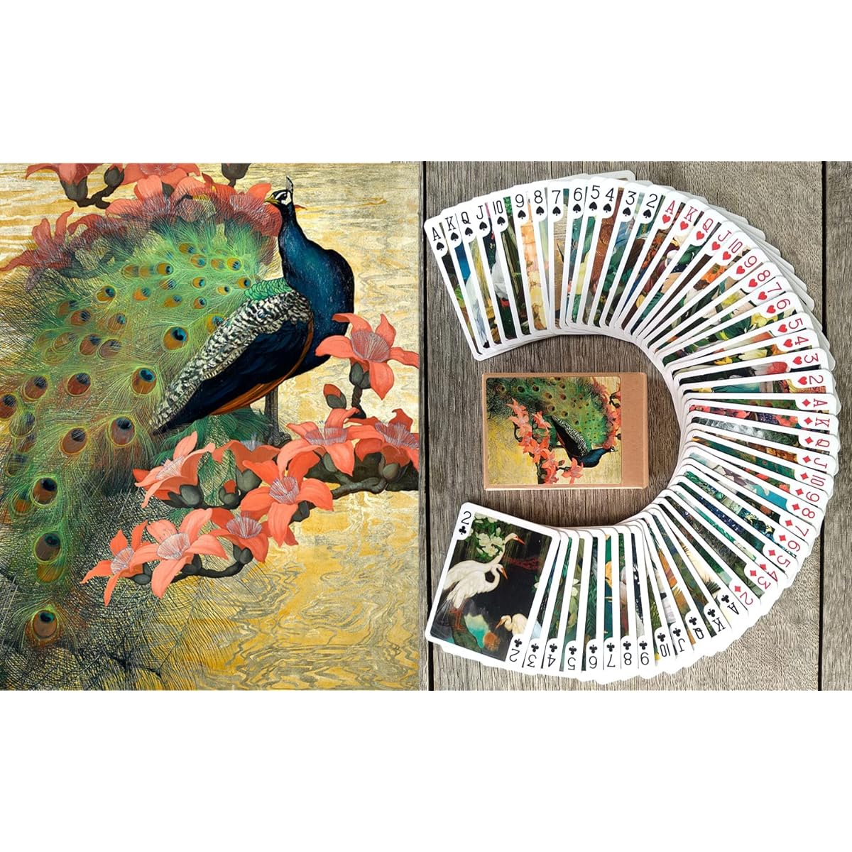 Fantastic Birds Playing Cards (Poker Deck 54 Cards) Vintage Retro Beautiful Birds by Jessie Arms Botke Peacock Flamingo