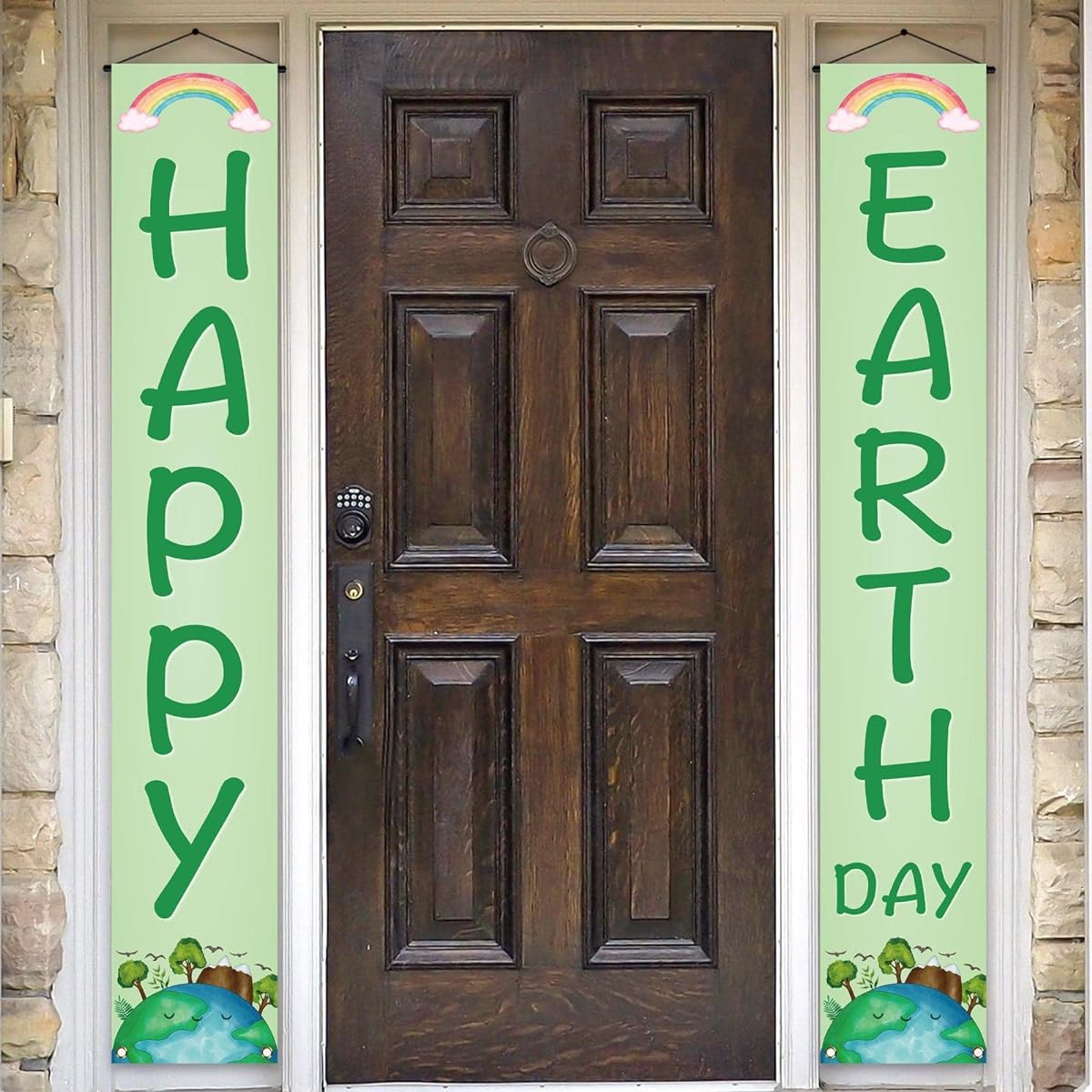 Happy Earth Day Porch Banner April 22 Travel Theme Party Decorations Rainbow School Classroom Front Door Wall Hanging Banner Decor