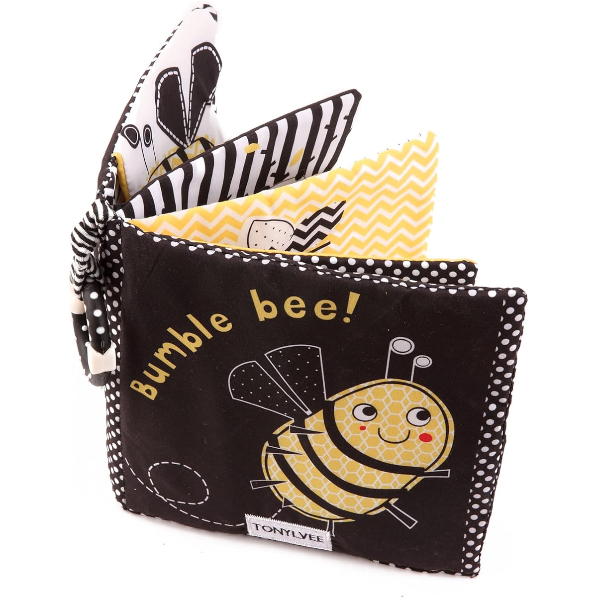 MALOMME Baby Soft Book Baby Activity Book Fabric Crinkle Cloth Book Early Educational Toy for Toddlers BEE-01