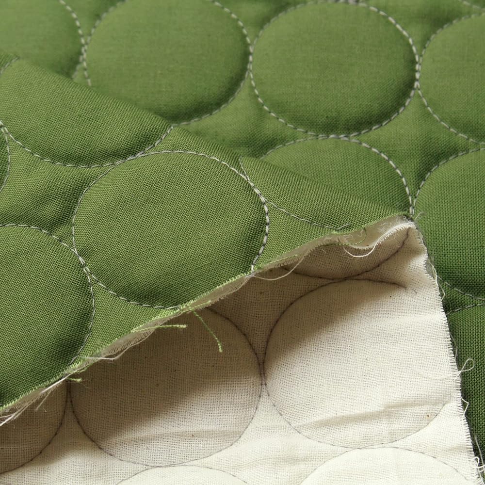 Nippon Chuko Circle Stitch Quilting Fabric -Circle- Khaki x Gray 3M Cut CIRQL-15-3M Fabric Design Stitch Quilting