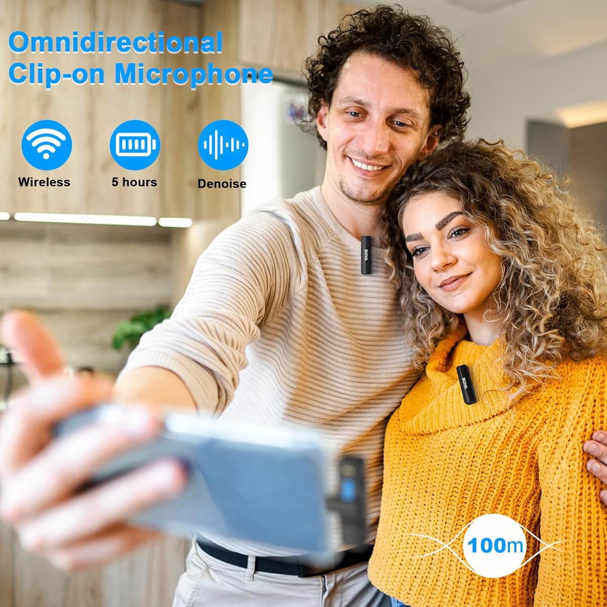 g, Can be Used by Two People Simultaneously, Instant Connection, 10 Hours Battery Life, 360° Omnidirectional Sound Collection, Compatible with iPhone/Android/Camera, Compatible with Tik Tok/YouTube/Vlog Shooting/Video Distribution/Live Broadcasting, etc.