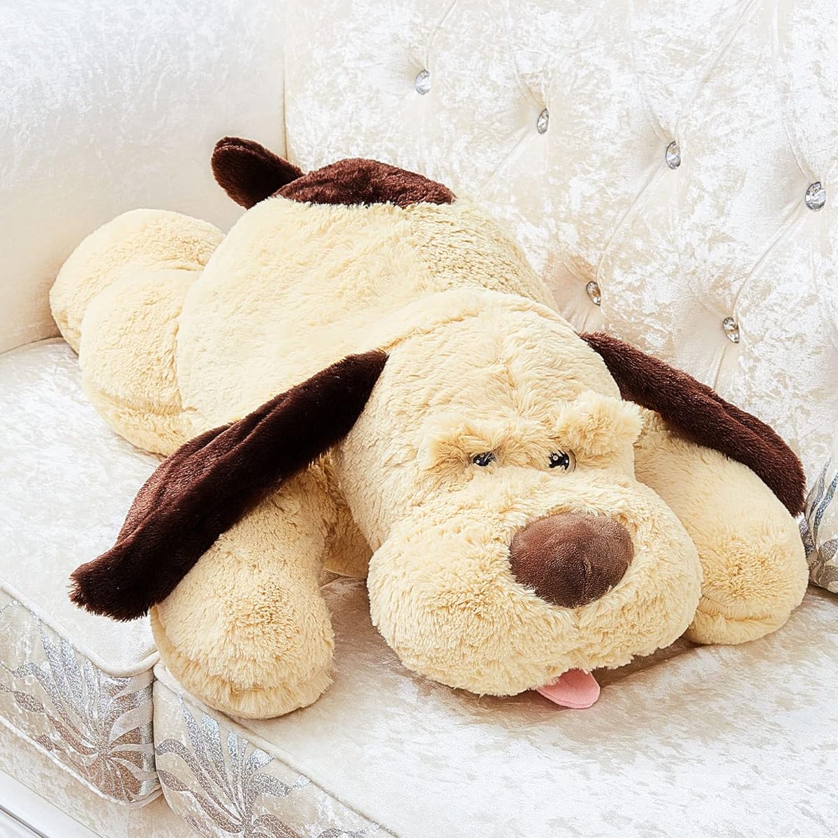 Juexica Giant Dog Stuffed Animal Plush Dog Stuffed Body Puppy Pillow Girls Boys Birthday Christmas Party Gift Supplies