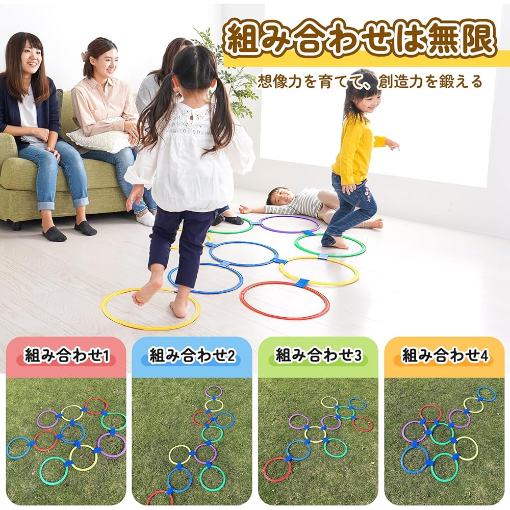 Kenkenpa Ring Kenkenpa Ring 38cm 28cm Set of 10 and 20 Training Hoops with Storage Bag Practice Ring Hoop for Children Indoor Exercise Outdoor Play Speed Ring