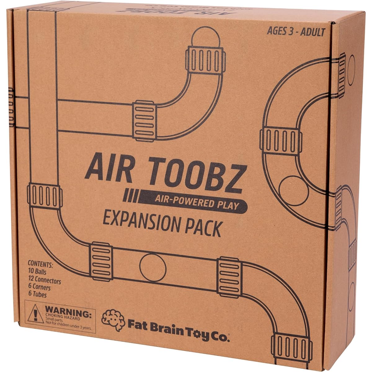 Fat Brain Toys Air Toobz Expansion Pack - Aerodynamic STEM Building Toys - Kids & Teens