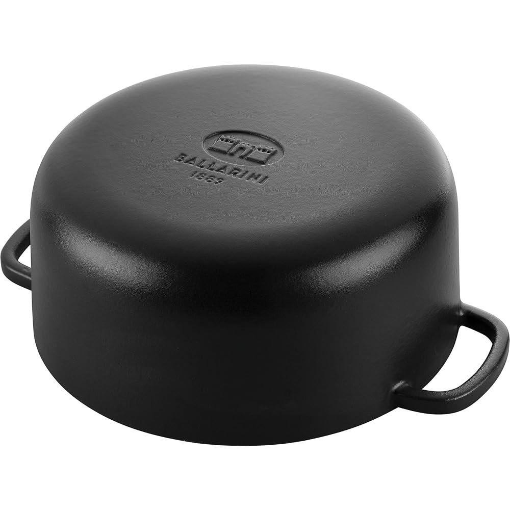 Ballarini "Bellamonte Round 24cm Truffle Black" Two Handed Pot Cast Enamel Pot IH Compatible [Authorized Japanese Product] Z1023-626