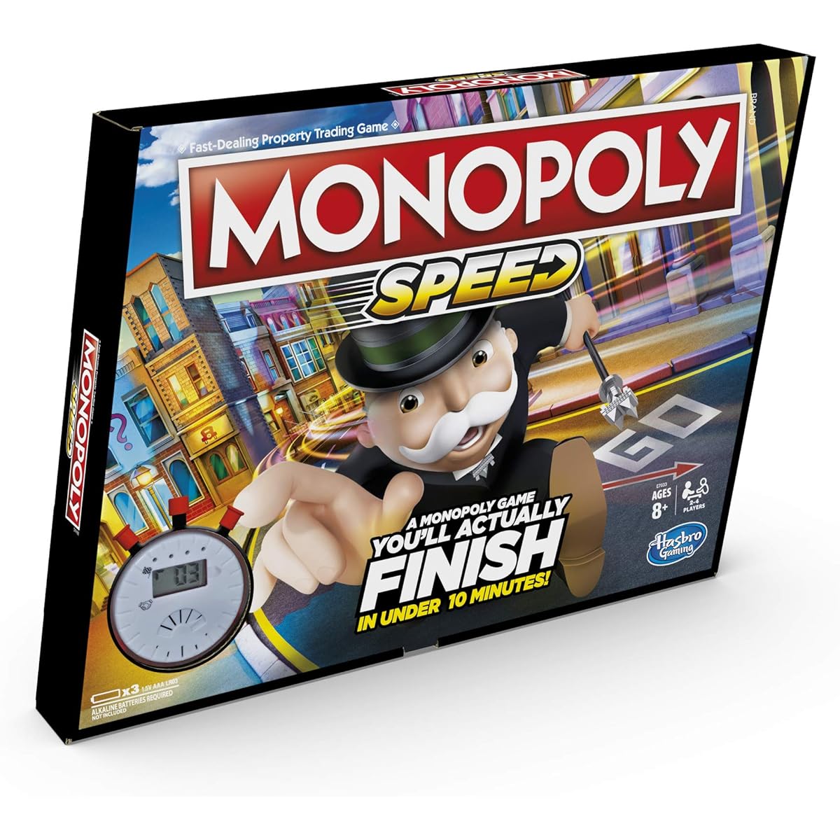 MONOPOLY SPEED - Monopoly Board Game, Less Than 10 Minutes Play Time, 2-4 Player Game - Ages 8+
