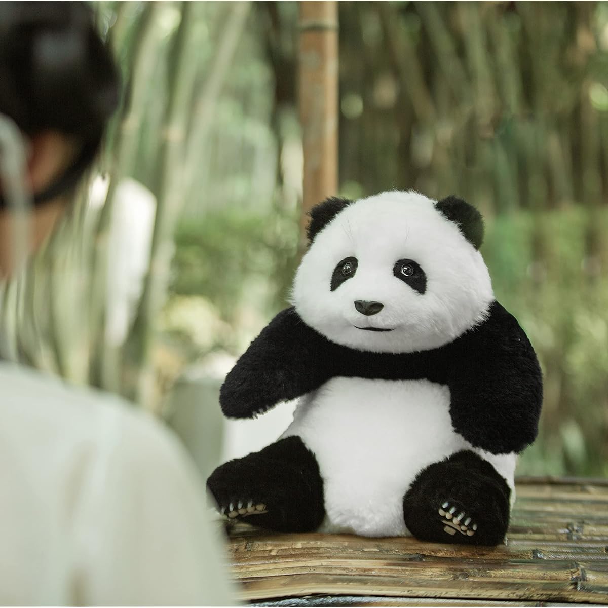 Panda stuffed toy is realistic and realistic, panda gift for panda lover, decoration, completely handmade panda stuffed toy Handmade stuffed toy (sitting panda)