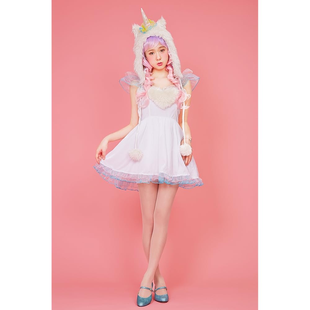 Clearstone LUNATIC LEMONY LOLLIPOP Cosplay Halloween Unicorn Girl Unicorn Women's White Costume Costume