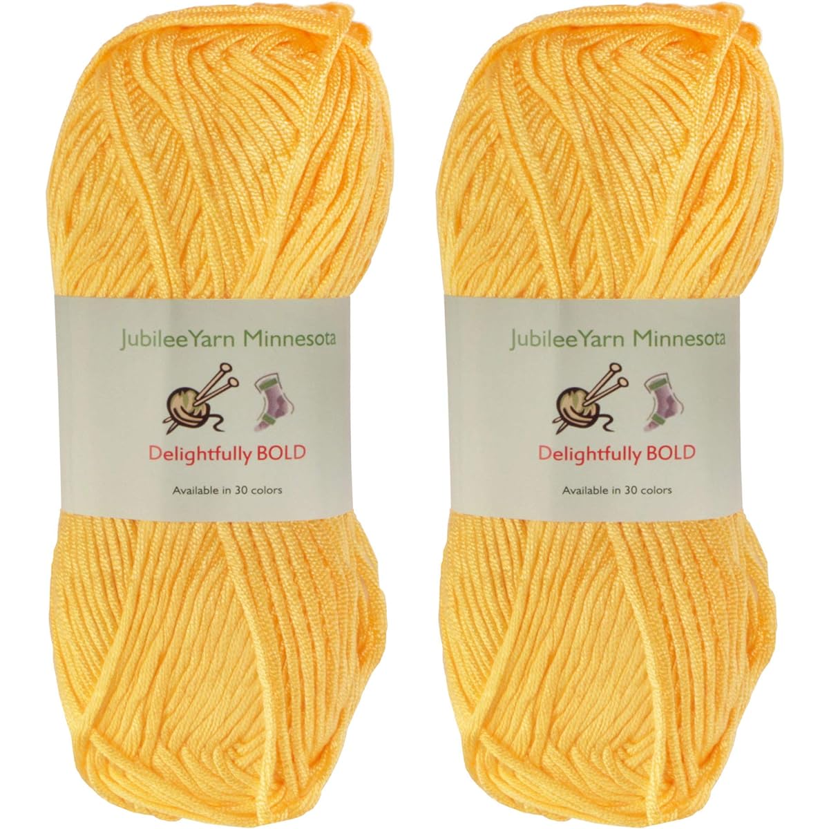 JubileeYarn Delightfully Bold Yarn - Bamboo Worsted Weight - 100g/Skein - 15 Picked Dandelions - 2 Skeins