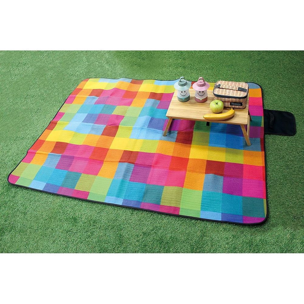 SPICE OF LIFE Leisure Sheet, Folding Picnic Mat, Vacation Block Check, 170 x 130cm, For 4-6 People, Thick, Compact, Insulation, Moisture Proof, Fireworks, Cherry Blossom Viewing, Beach, Excursions, Sports Days, Disaster Prevention SFVG1610