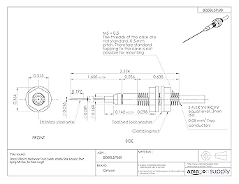 omron tactile switch wire spring type short spring M5 cord length 5m (D5B-5515)