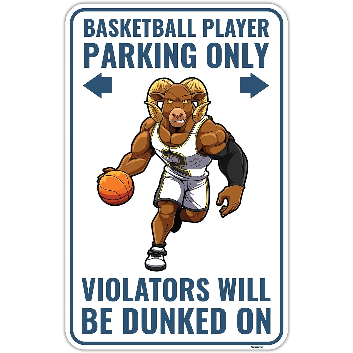Venicor Basketball Sign - 9 x 14 Inch - Aluminum - Basketball Gifts - Basketball Player Room Decor Party Decorations Accessories Stickers Poster
