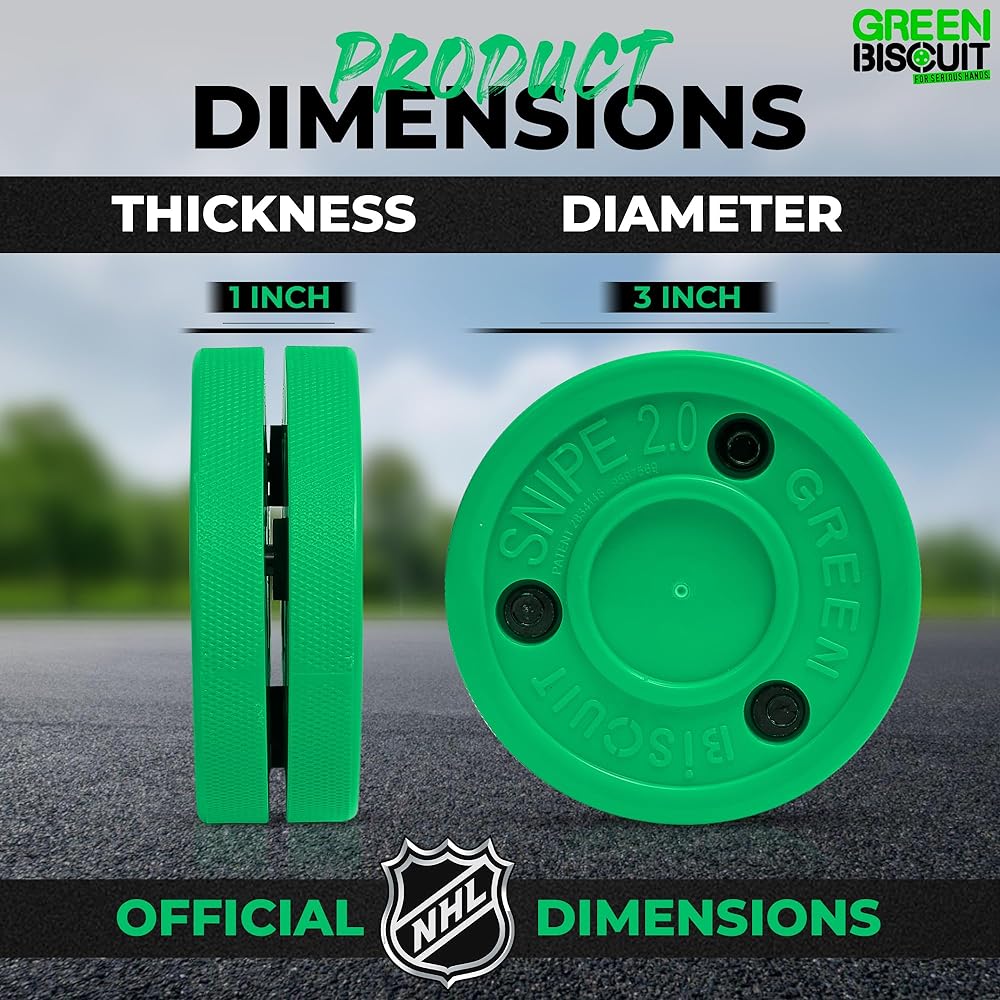 Green Biscuit Snipe Shooting Stick Handling Training Street Hockey Puck