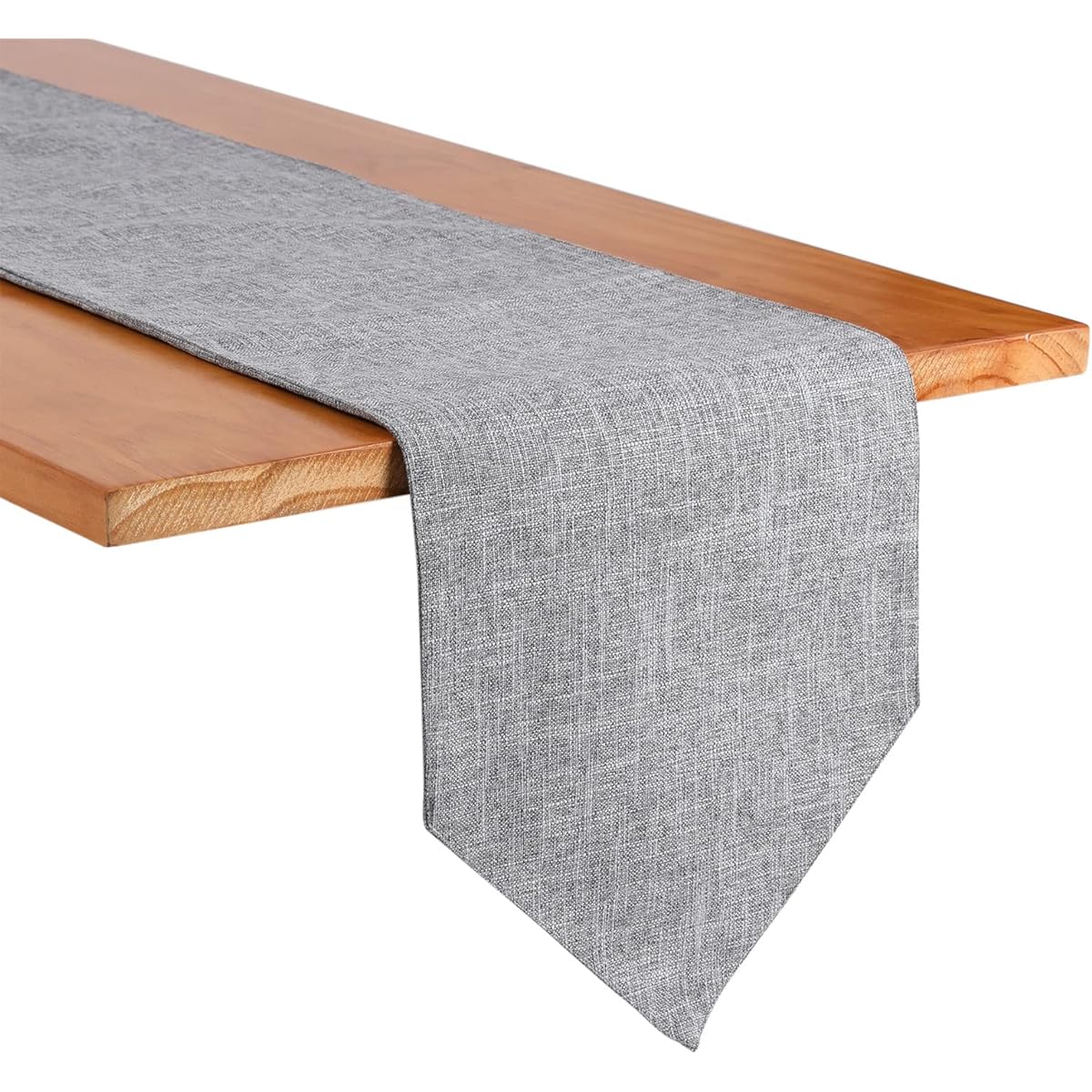 Burlap Farmhouse Cotton Linen Table Runner Rustic Fabric Plain for Dining/Kitchen/Holiday/Halloween/Christmas/Party (12x70 Inches, Gray)