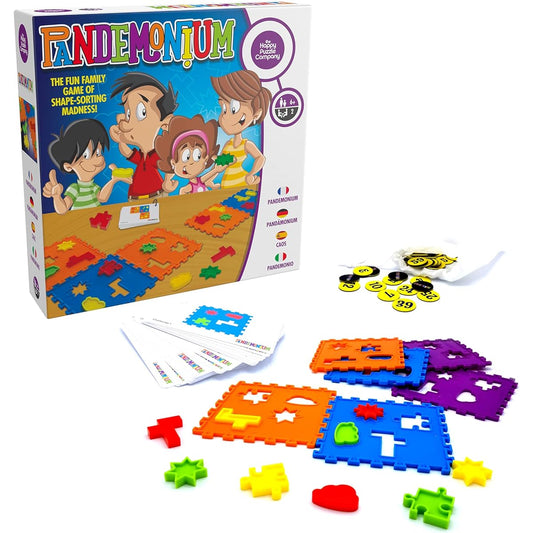 Pandemonium - Race your versus warriors to recreate the image. Act fast and don't panic. Multi-colored two player or team family game. Fun for everyone. Utilizes hand-eye coordination and spatial awareness.