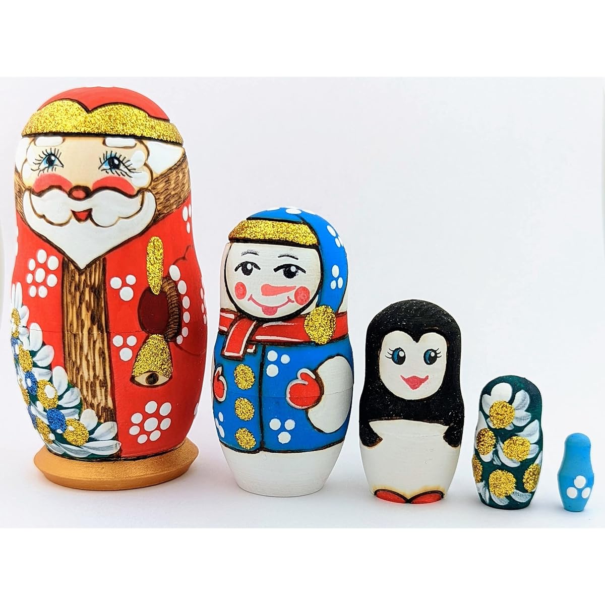 Christmas Santa Claus Design Russian Nesting Dolls 4 inch