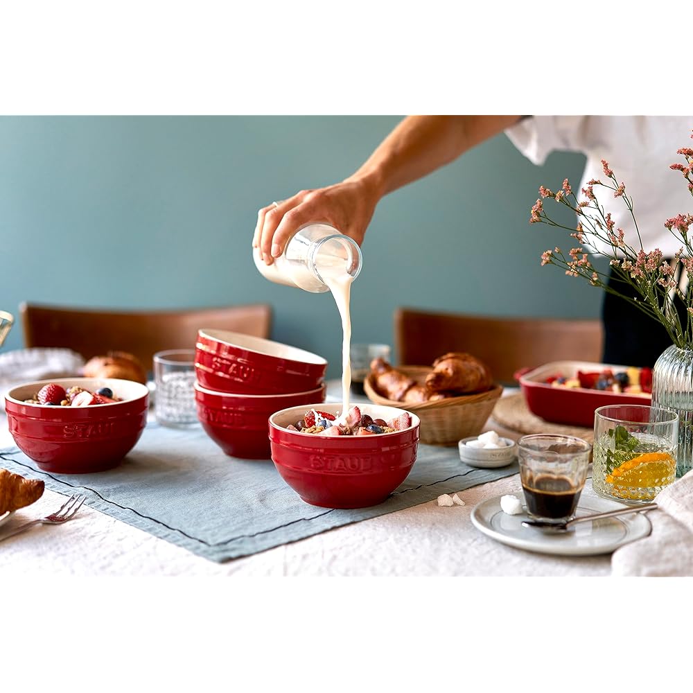 Staub "Bowl 12cm 4P Set Cherry" Ceramic Set Bowl Microwave Safe [Authorized Japanese Product] 40511-541