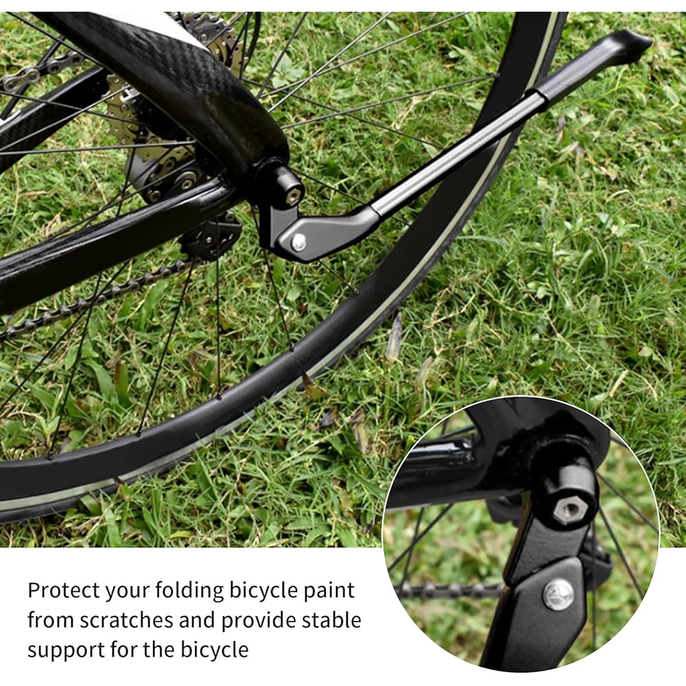 BRDI Road Bike Kickstand, Strong and Durable Bike Kickstand Adjustable with Anti-Slip Pad for Folding Bike, for Mountain Bike Road Bike