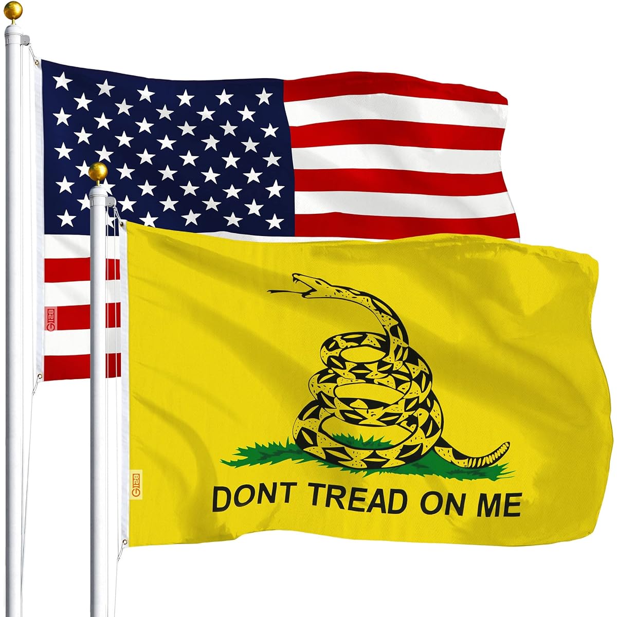 G128 Combo Pack: American Flag 3x5ft 75D Stars and Gadsden Flag 3x5ft 75D Print