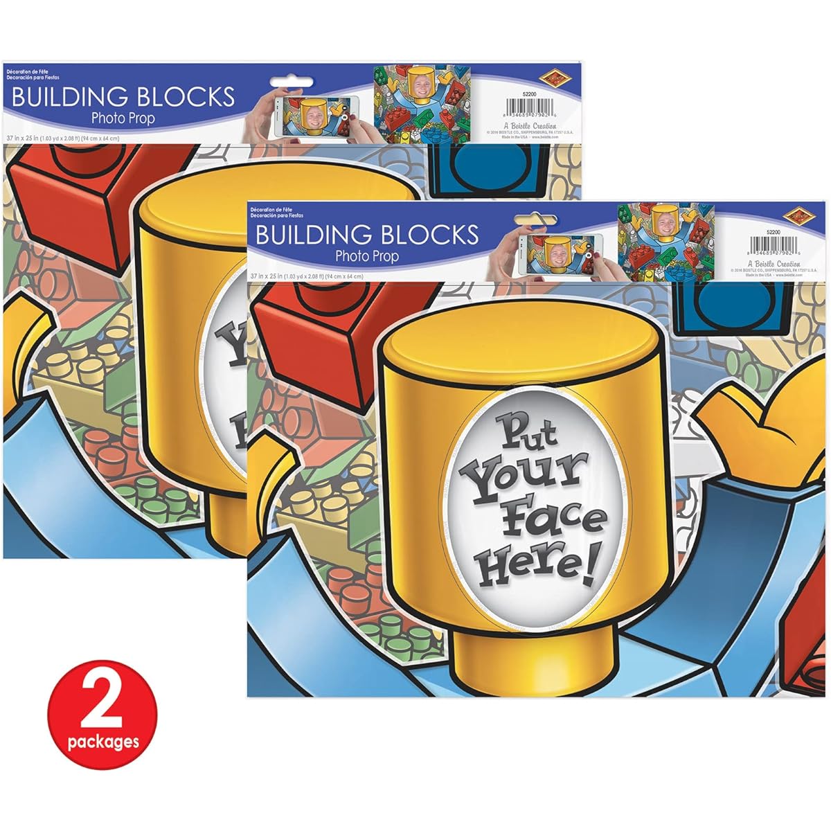 Beistle 52200 2-Piece Building Block Photo Prop, 37" x 25"