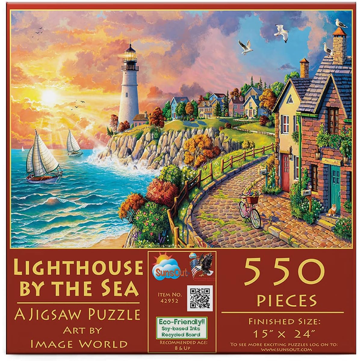 Sunsout Lighthouse by The Sea 550 Piece Sea and Coast Jigsaw Puzzle