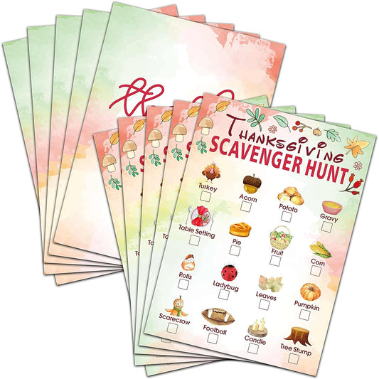Thanksgiving Scavenger Treasure Hunt Game Fall Pumpkin Party Game Cards Kids Fall Activities Holiday Hunt Thanksgiving Party Supplies Decorations(30 Pack) 03