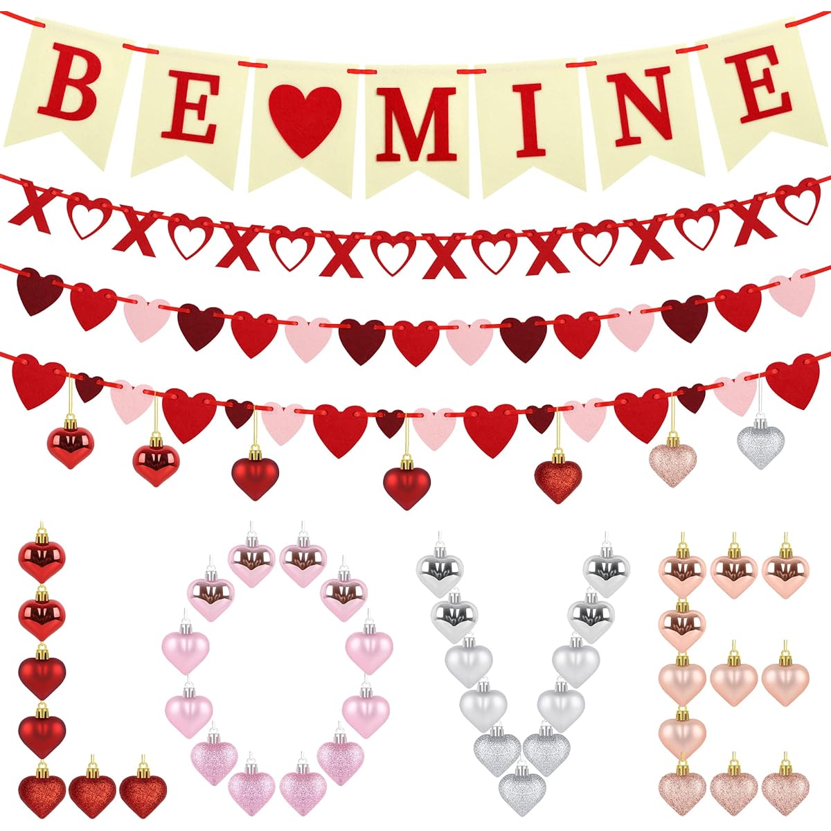 Valentine's Day Banner Tree Heart Decoration
