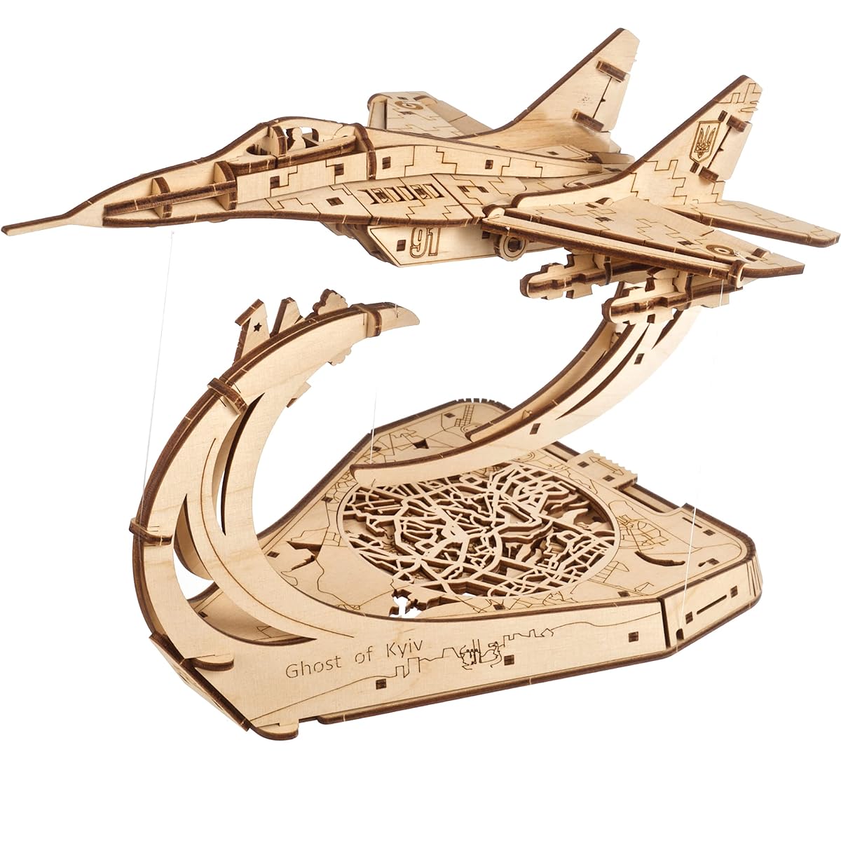 Ugears Ghost of Fighter 70191 Wooden Puzzle 3D Puzzle No glue or tools required Craft
