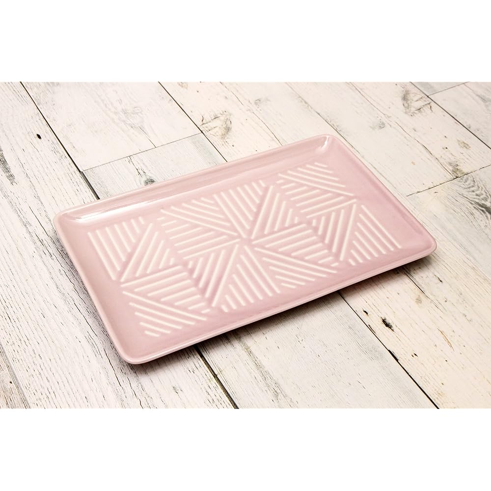[Commercial Set] Hasamiyaki Morning Square Plate Set of 10, Pink