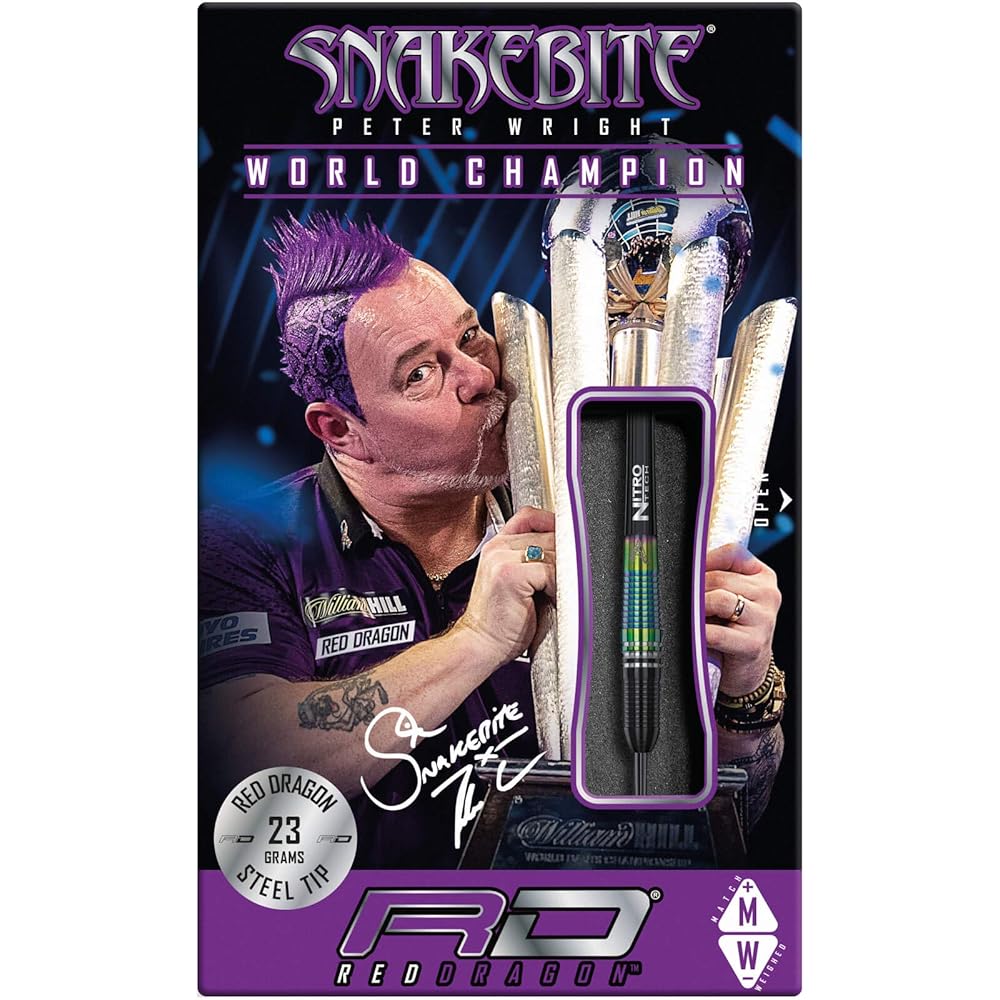 Red Dragon Snake Bite Peter Wright Model World Champion Torpedo SE Steel 23g 2244