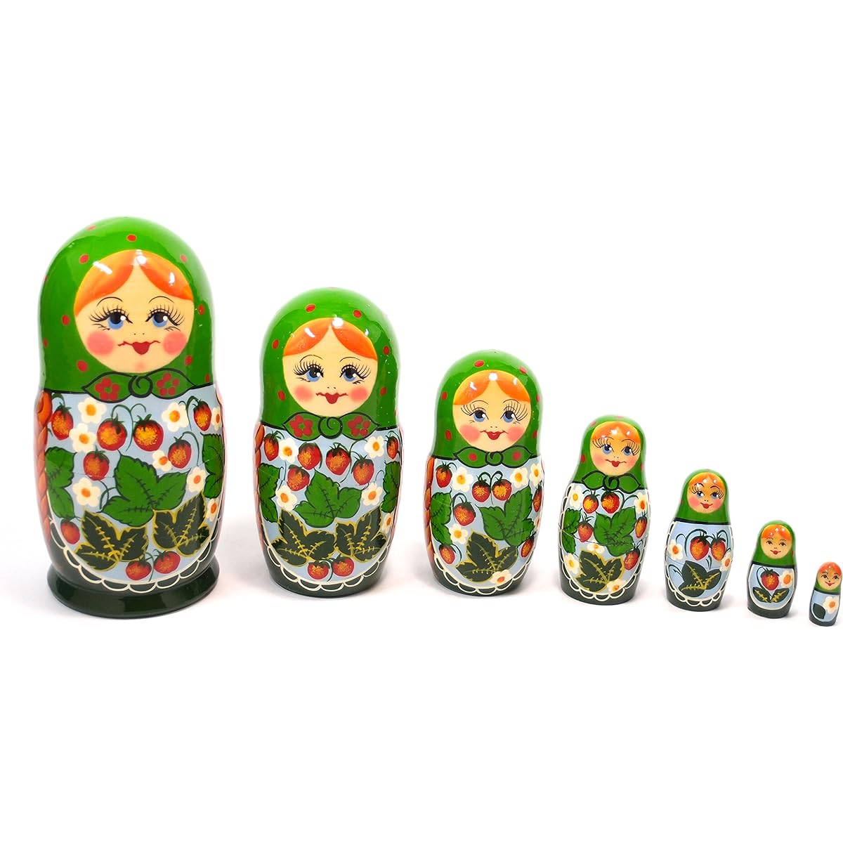 Semenov Matryoshka Set of 7 "ARTIST Series" (Braids and Strawberries)