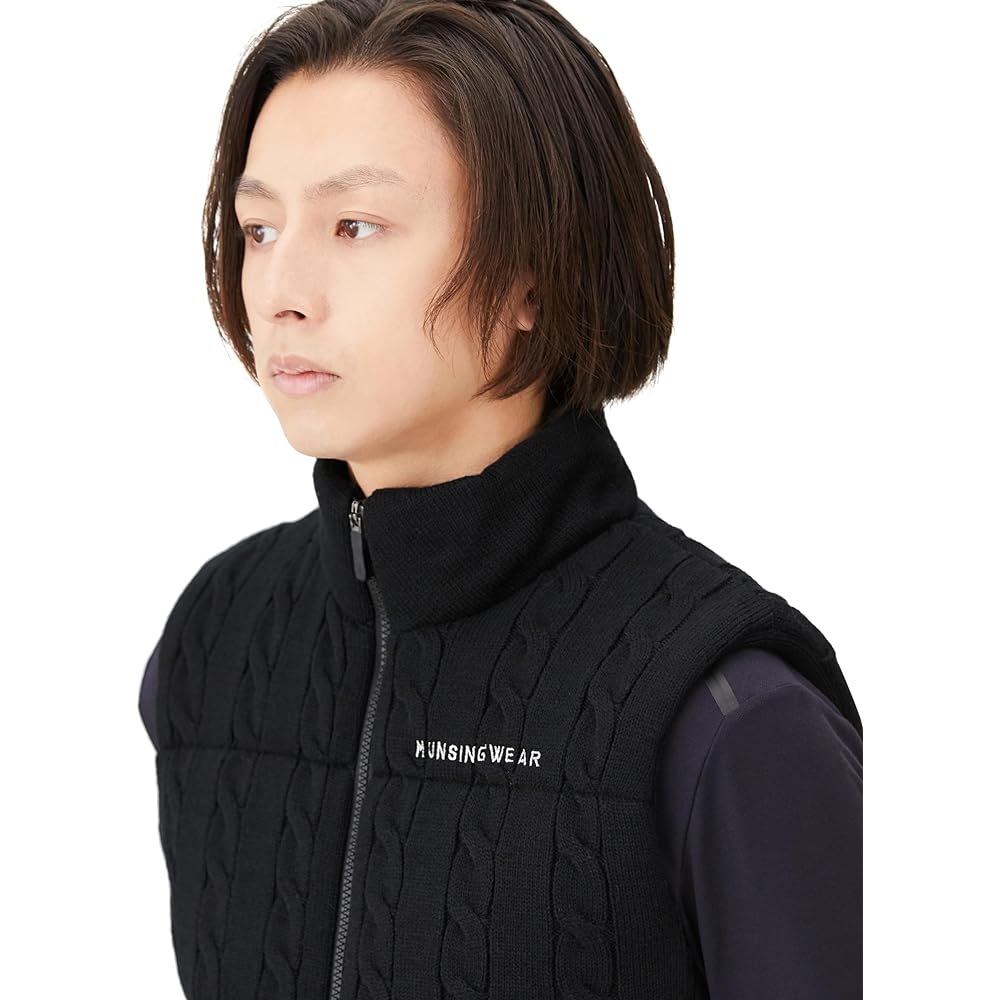 [Munsingwear] Outer Vest Thermal Insulation Filling Cable Knit Warm Golf MGMWJK51 Men's
