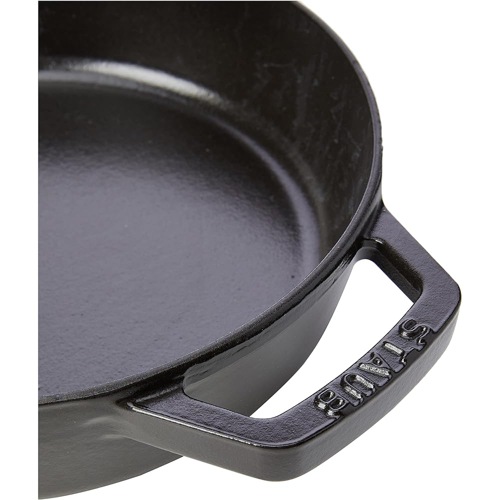 Staub "Double Handle Frying Pan Black 20cm" Skillet Both Hands Cast Enamel IH Compatible [Authorized Japanese Product] Double Handle Frying Pan 40511-659
