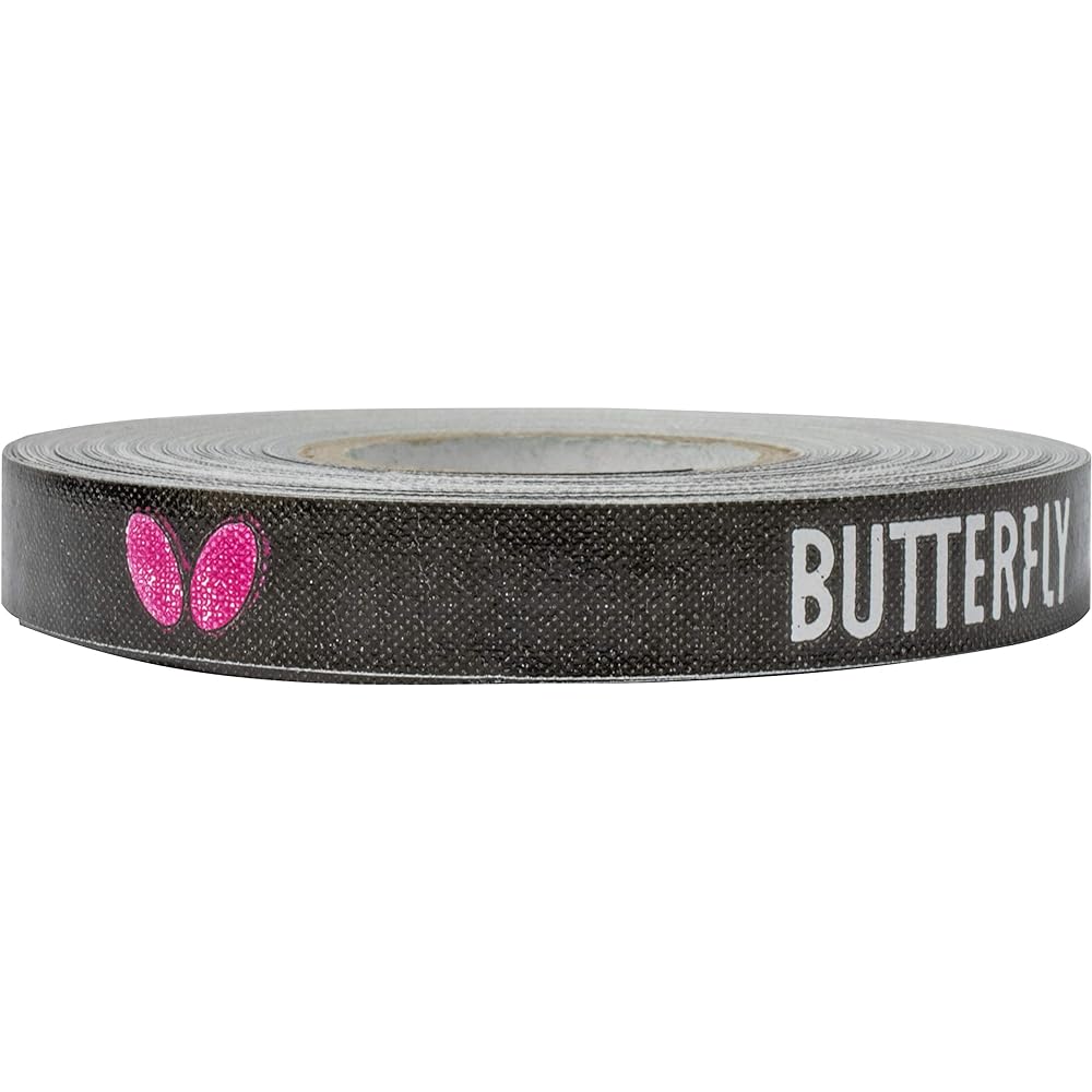 Butterfly Side Tape Protects Rubber and Blade Edges for Table Tennis Paddles - Color Black/White/Magenta - Width 9mm - Roll 1m (2 racquets) 5m (20 racquets) 50m (100)