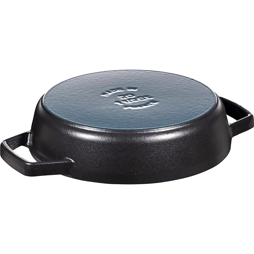 Staub "Double Handle Frying Pan Black 20cm" Skillet Both Hands Cast Enamel IH Compatible [Authorized Japanese Product] Double Handle Frying Pan 40511-659