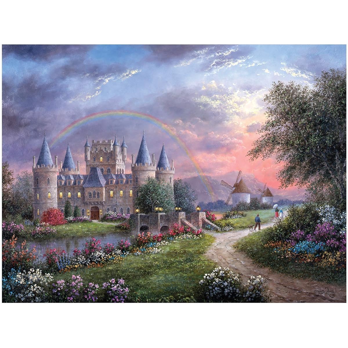 Jigsaw Puzzle Factory 550 Piece Puzzle for Adults - Inverragh Castle Full Size 26 x 19 inches Made in the USA