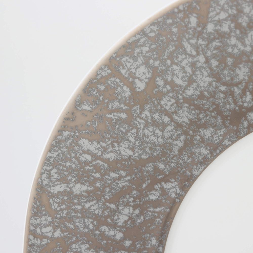 NARUMI Plate Washi (Platinum) 30cm Silver Stylish Elegant Large Plate Flat Plate Rim Made in Japan 51356-5727