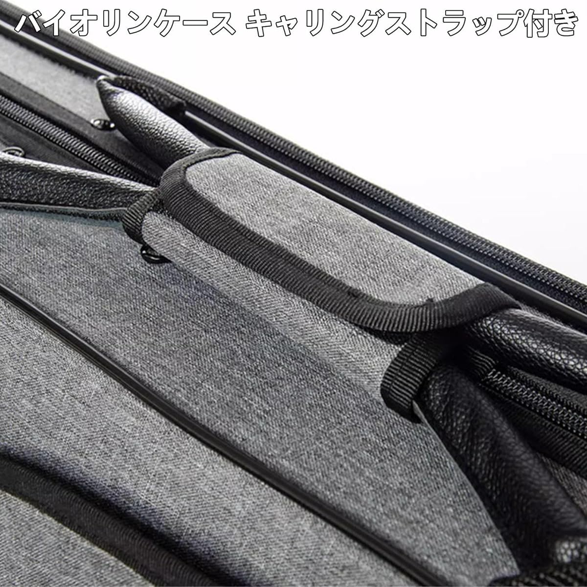 Violin Case, 4/4 Full Size Violin Hard Case, Portable Lightweight Violin Case Backpack, Violin Backpack with Hygrometer, Carry Strap, Leather Handle, Canvas Violin Backpack, Protective 4/4 Violin Case, Grey
