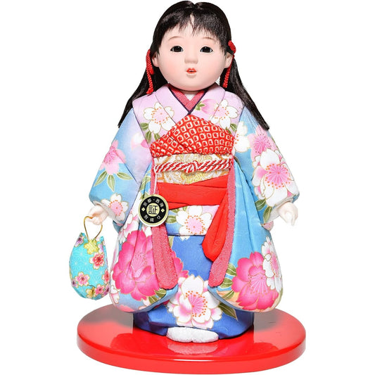 [Woodgrain Ichimatsu] [Ichimatsu Doll] No. 7 Woodgrain Kyoto Nishijin Sakura Flower Pattern Costume Ichimatsu: Made by Yoshitoshi [Hina Doll] [Ukiyo Doll]