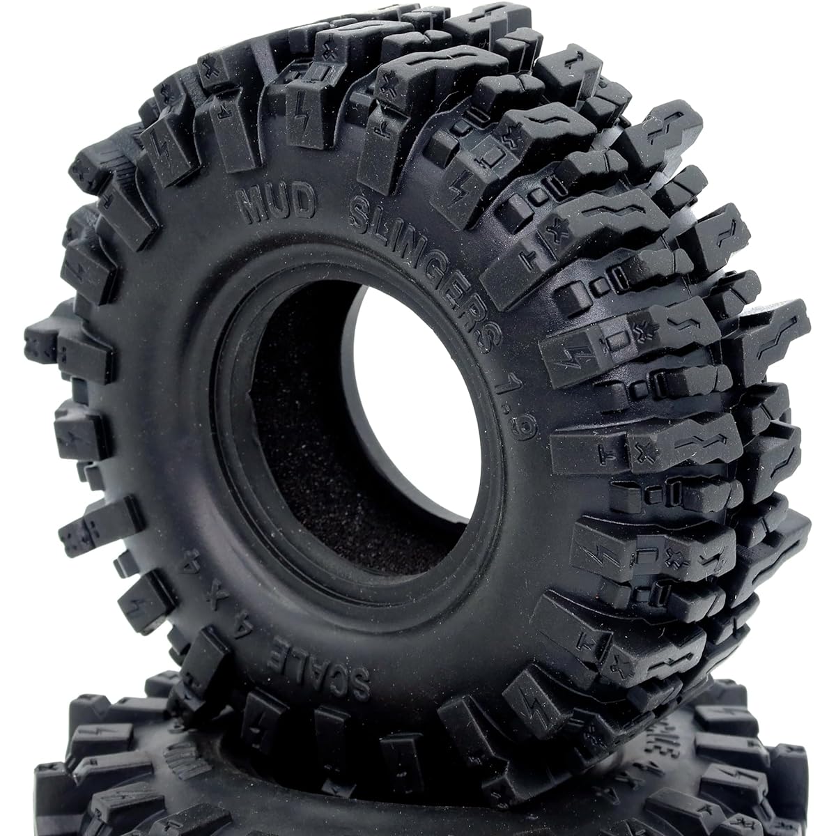 RC 1.9 Mud Slinger Tires Soft Tires 120mm/4.72inch Height Compatible with 1/10 Mud Rock Crawler Traxxas TRX-4 / Axial SCX10 90047 SCX10 III AXI03007 / Redcat Gen8 / RC4WD D110 TF2 / Tamiay CC01