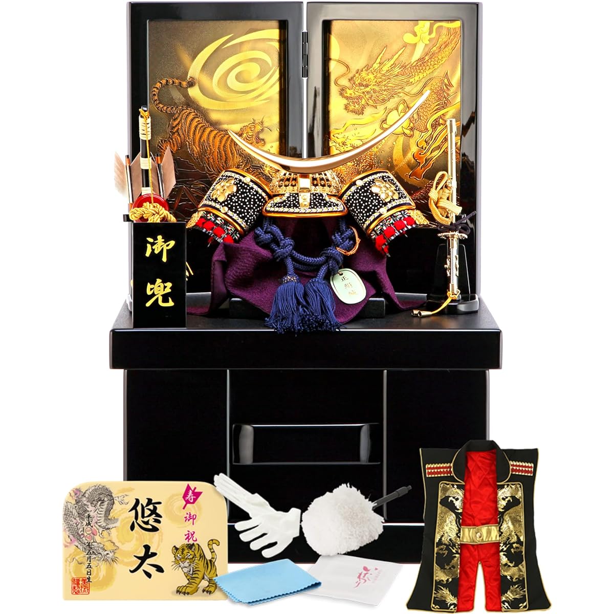 May Doll Date Masamune Mini Helmet Storage Decoration Crescent Moon No. 5 B Date Pure Silk Black Lacquer Homare h295-sb-homare5xs-dm-uk