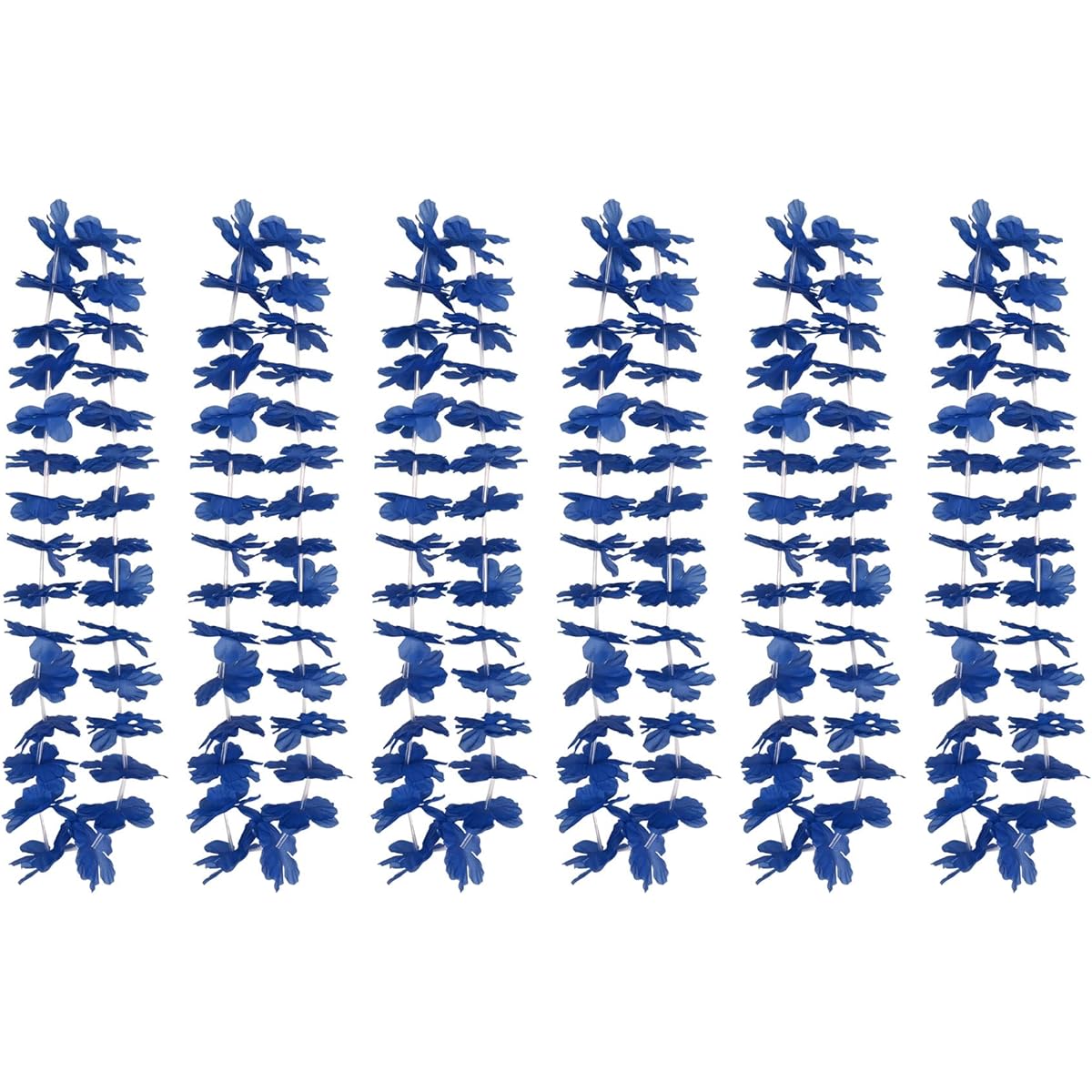 Beistle 6-Piece 40" Blue Floral Hawaiian Leis Luau Party Supplies Tropical Favors